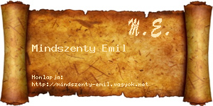 Mindszenty Emil névjegykártya